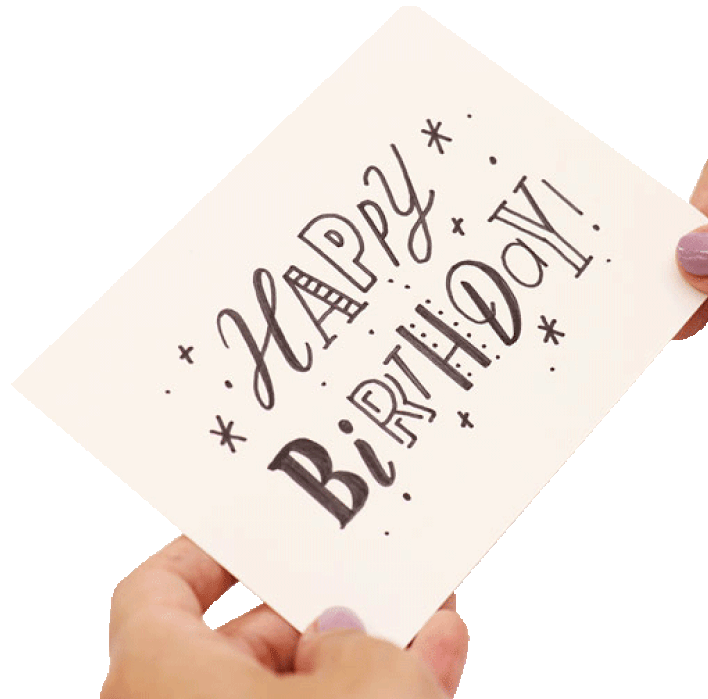 Lettering image card